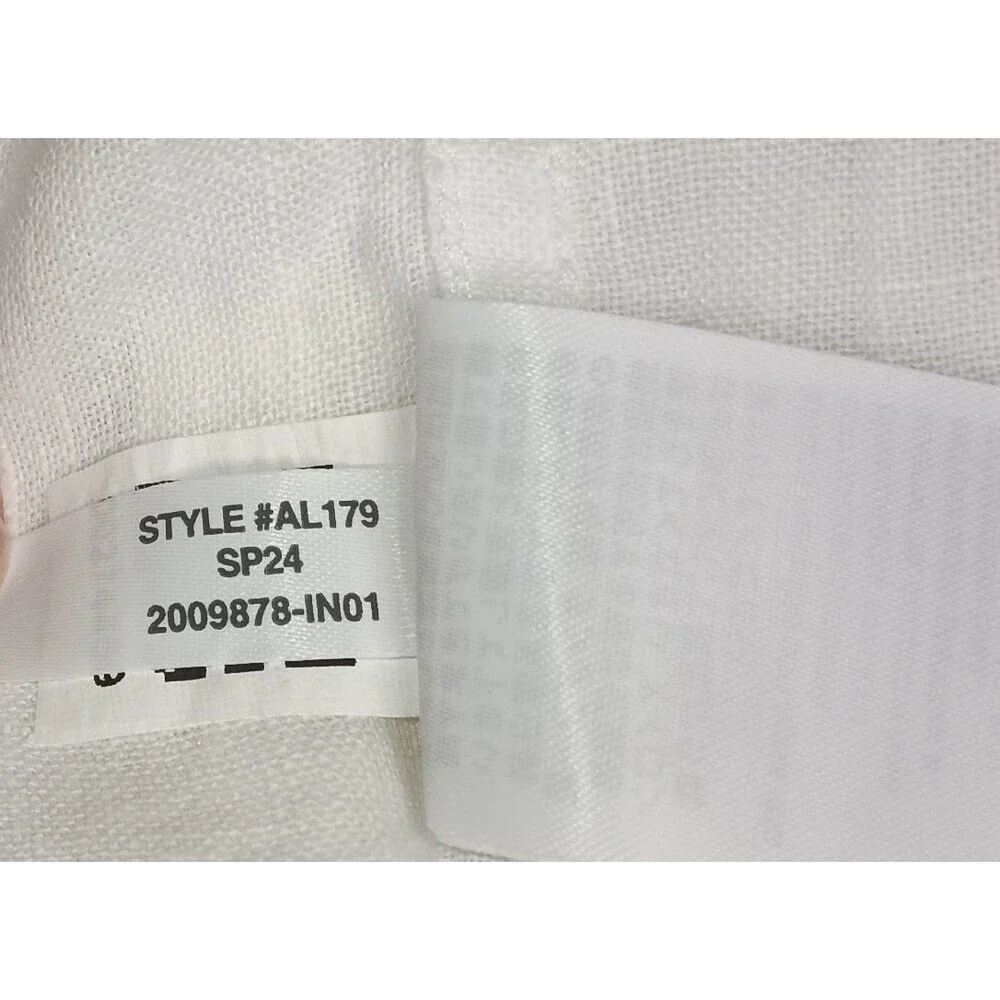 J Crew Factory Mens Medium White Linen Blend Shirt Button Down Long Sleeve
